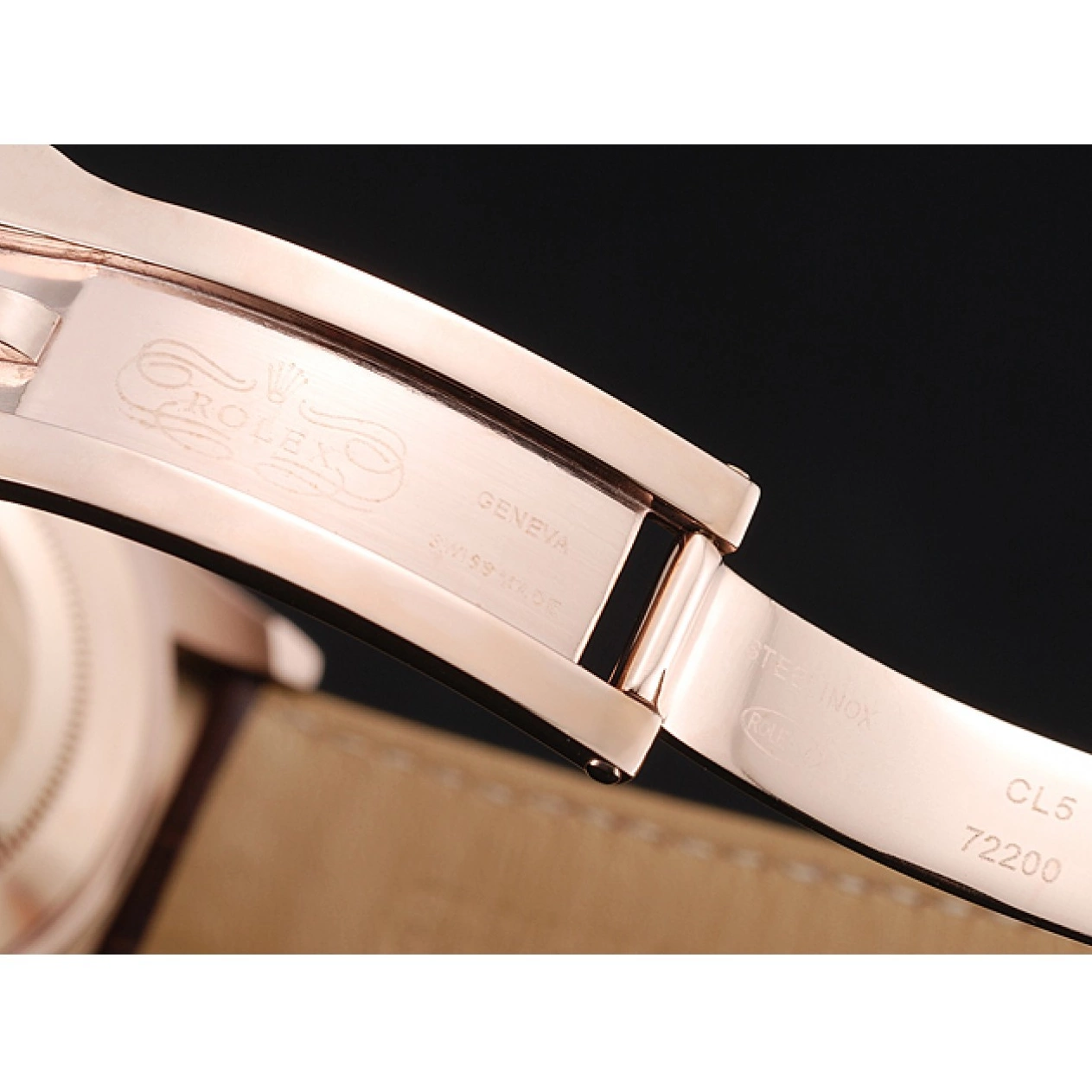 Best AAA Replica Sites Rose Bracelet Leather Cosmograph Brown Rolex Gold 1454243 Daytona Dial Brown Case 0518